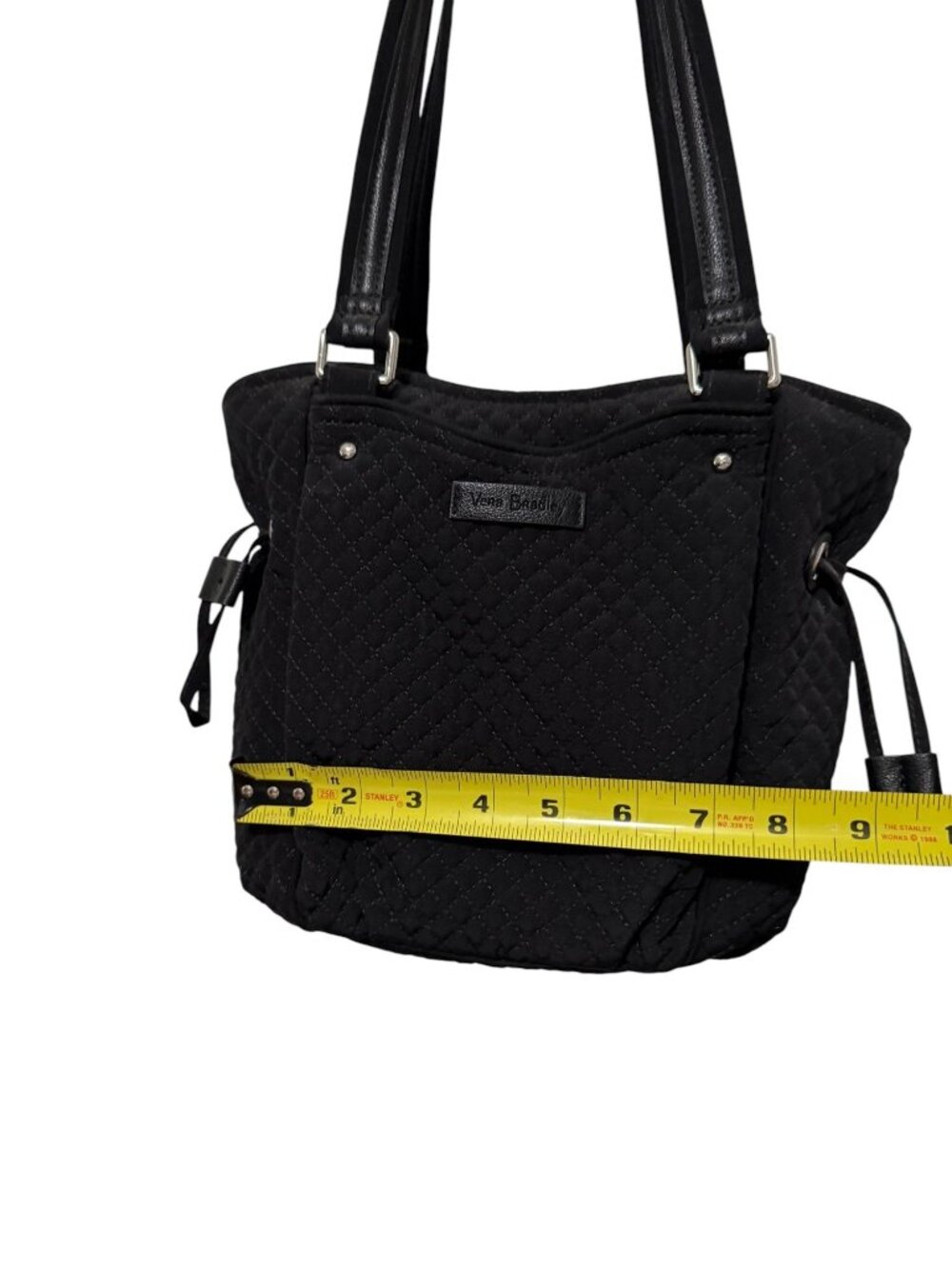 Vera Bradley Microfiber Polyester Black Mini Glenna Satchel Shoulter Bag Purse - Picture 5 of 13